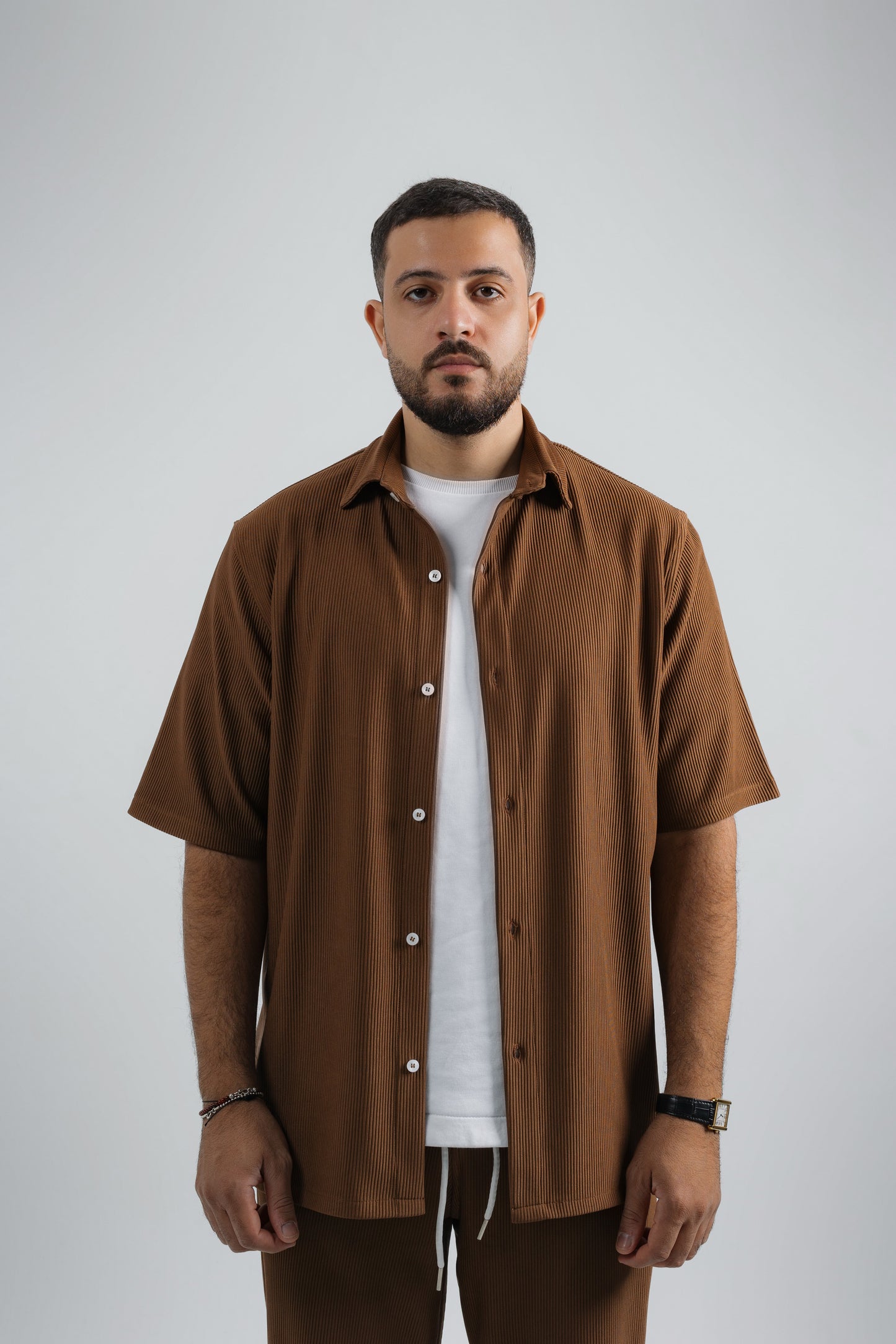 Corduroy Pleated Shirt