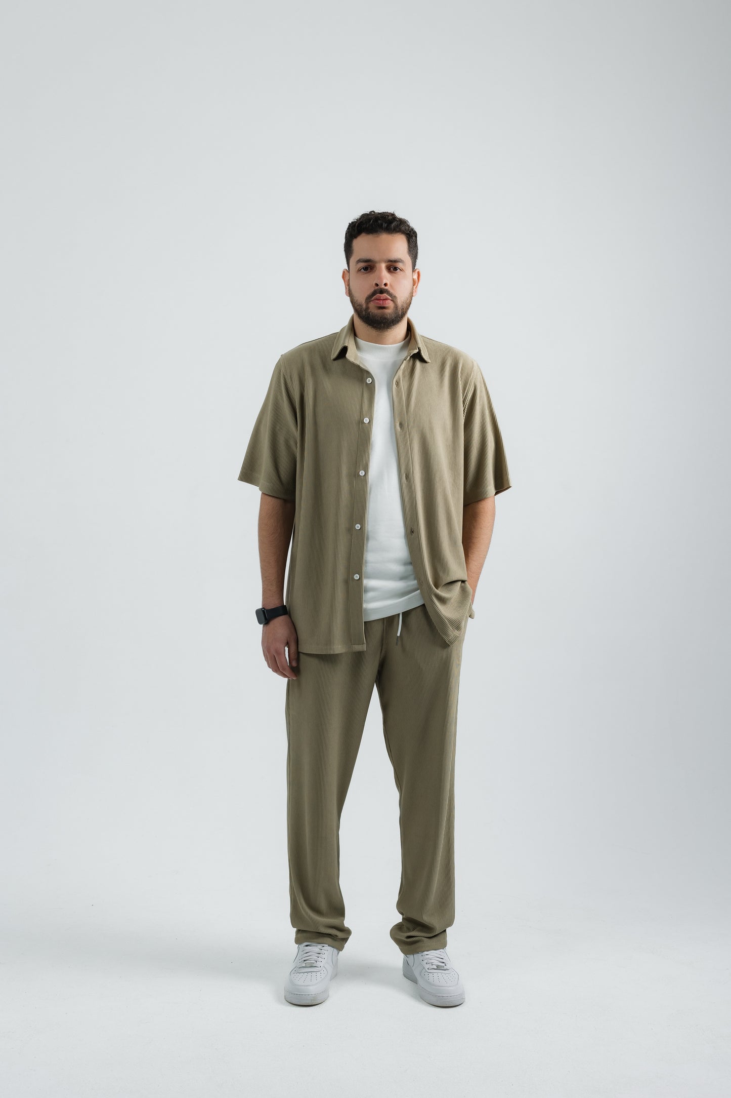 Corduroy Pleated Shirt